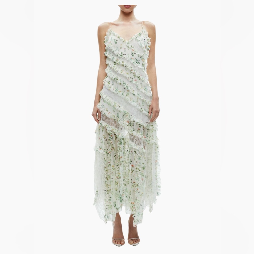 Alice + Olivia Sondra Floral Chiffon Maxi Dress